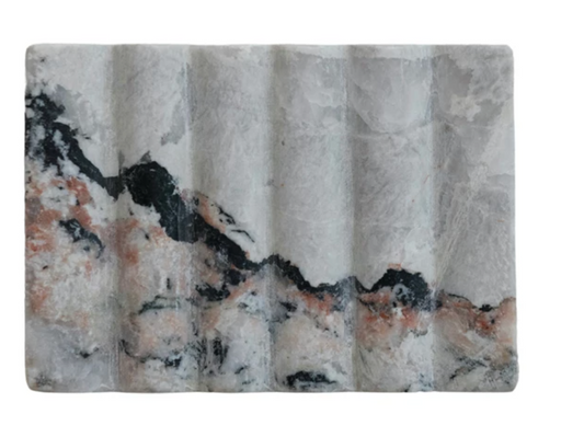DF9535 Marble soap Dish, Black and Beige