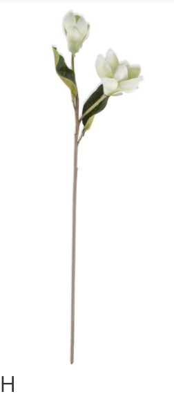 13651A-WH 25"White Real touch Magnolia Stem
