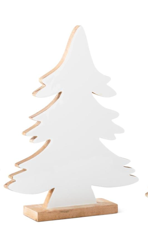 55800A-2 15.25" Wood Enameled Front Tabletop Christmas tree