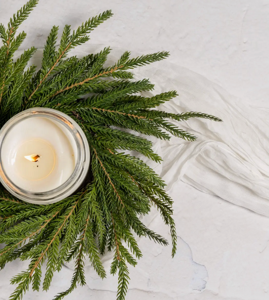 G233215  12" Soft Touch Norfolk Pine Candle Ring