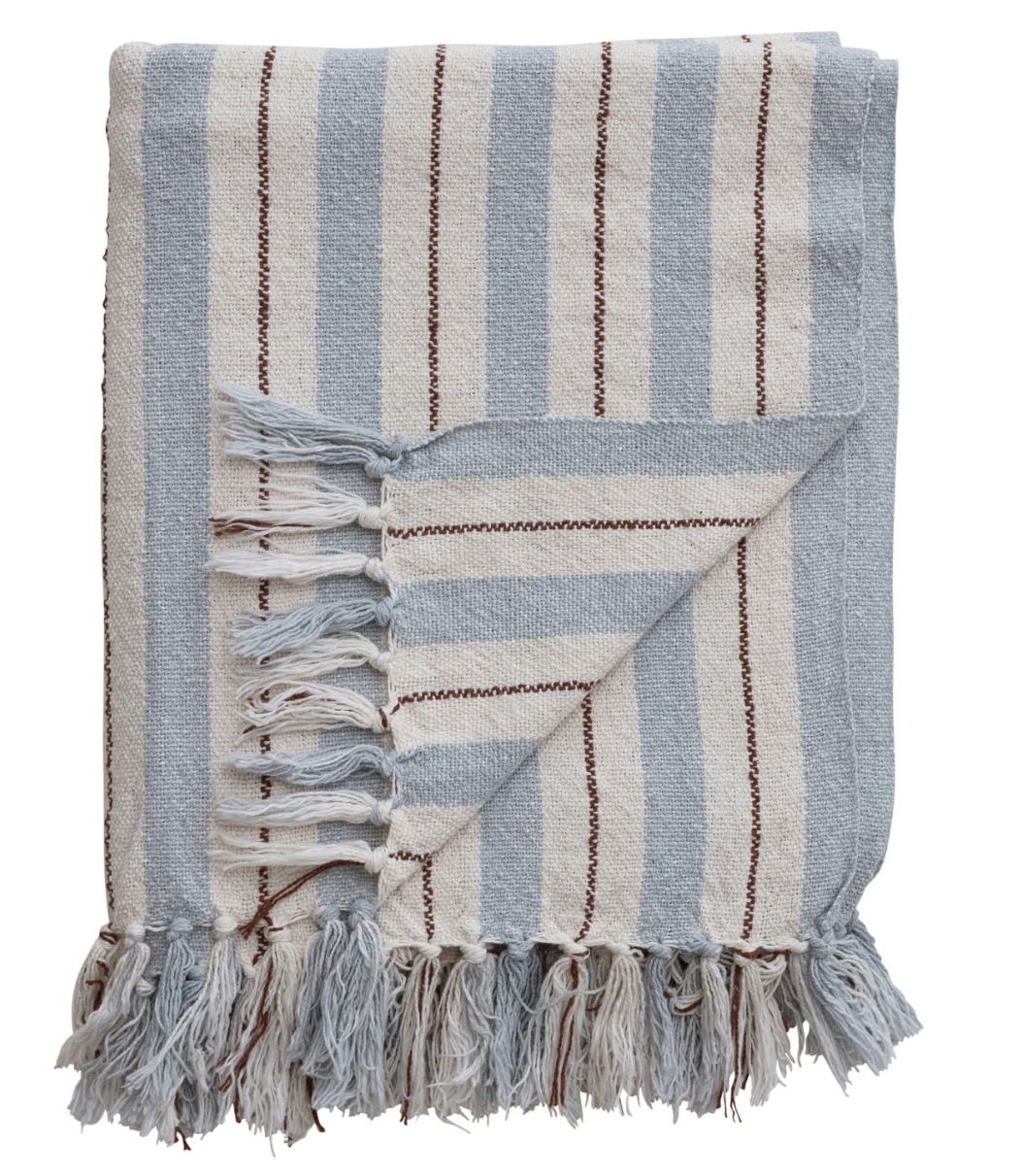 DG1419 Recycled Cotton Blend Striped Thow
