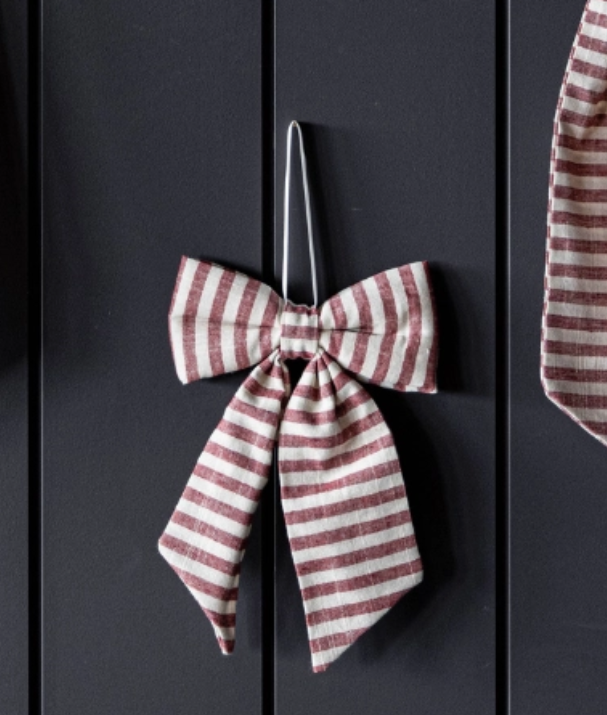 0119 Small Cranberry Stripe Bow