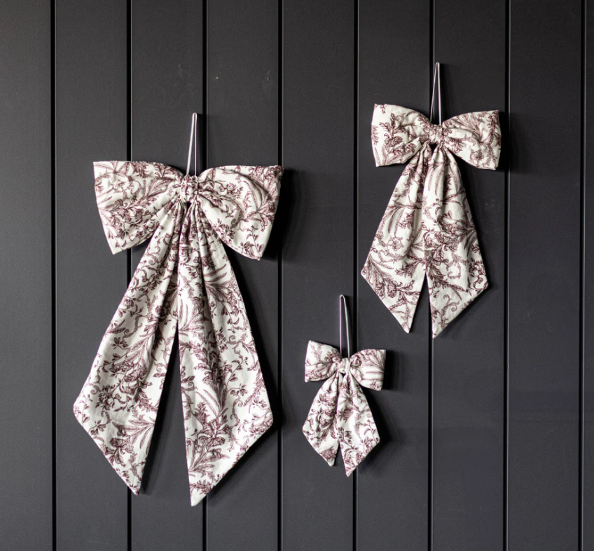 6240 Burgundy Star Toile Bow, Small