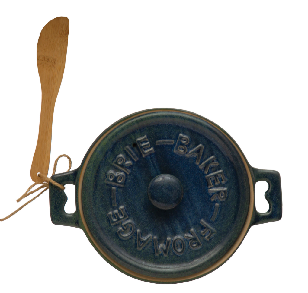 DF6332 Stoneware Baker with Spreader, Blue