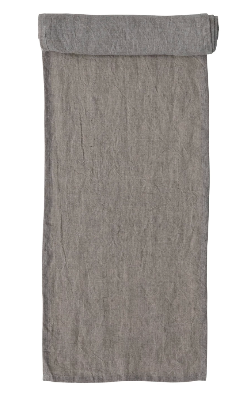 DF8166 Stonewashed Linen Table Runner, Natural