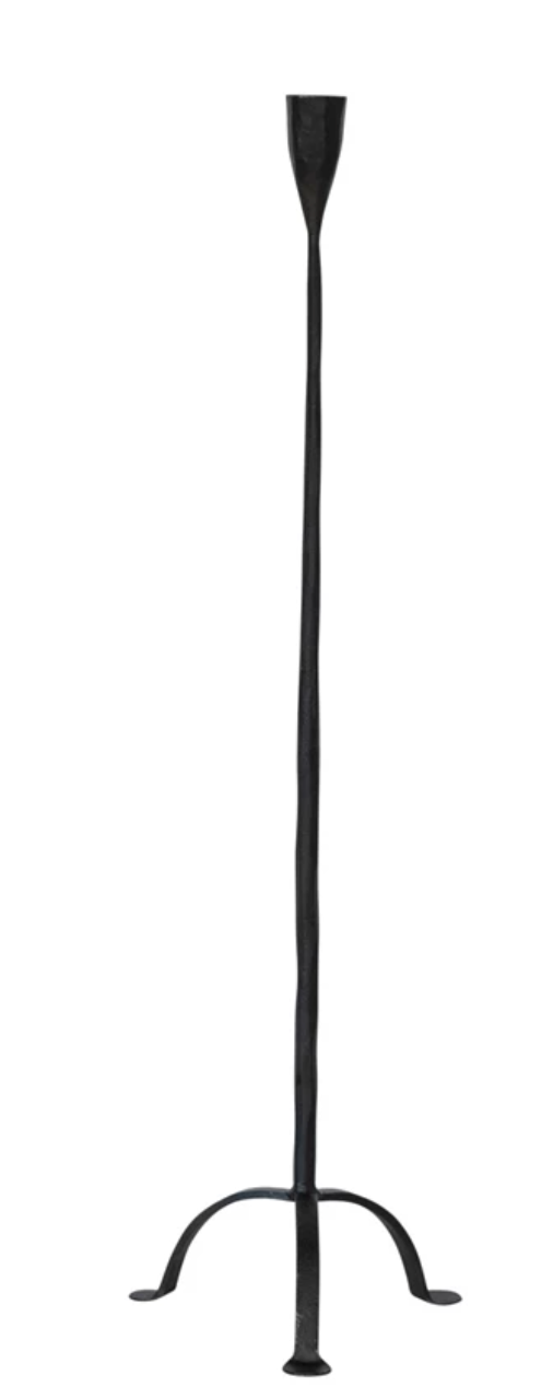 DG0182 Hand-Forged Cast Iron Ta[per Holder, Black