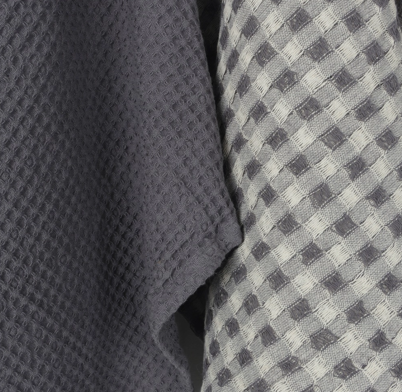 RHTP25043 Set o 2 Waffle Tea Towels, Charcoal