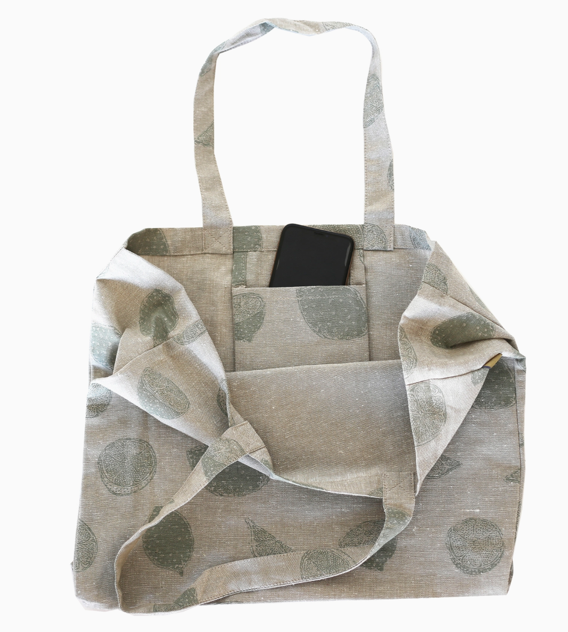 RHSTB23543 Sage Green Lemon Tote Bag