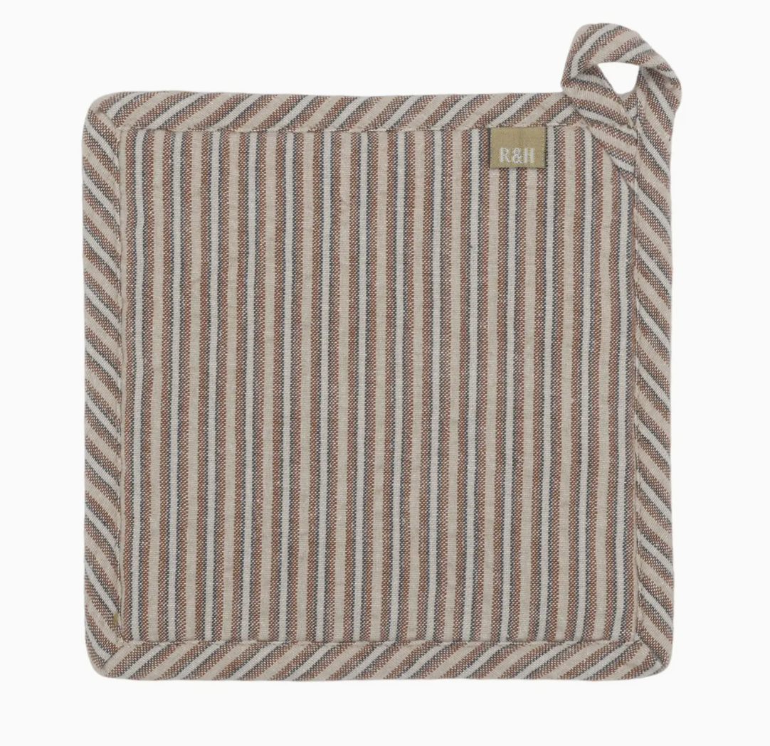 RHTV25310 Brown Seersucker Pot Holder Trivet