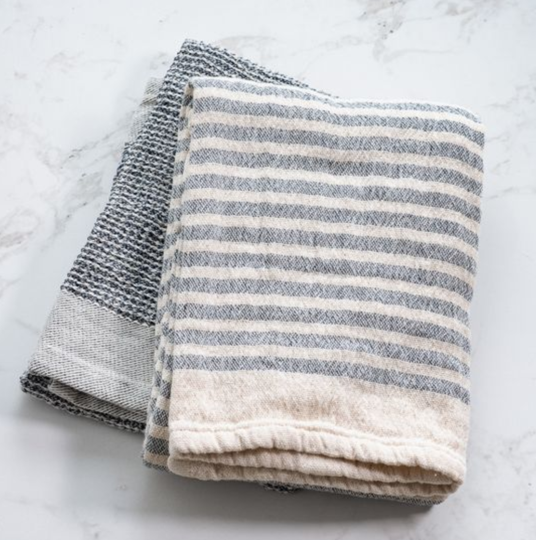 PDCC054 Blue Stripe Waffle Towels