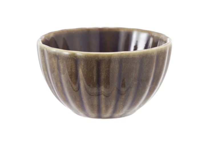 DG0977 3.5" Stoneware Fluted Bowl, Plum
