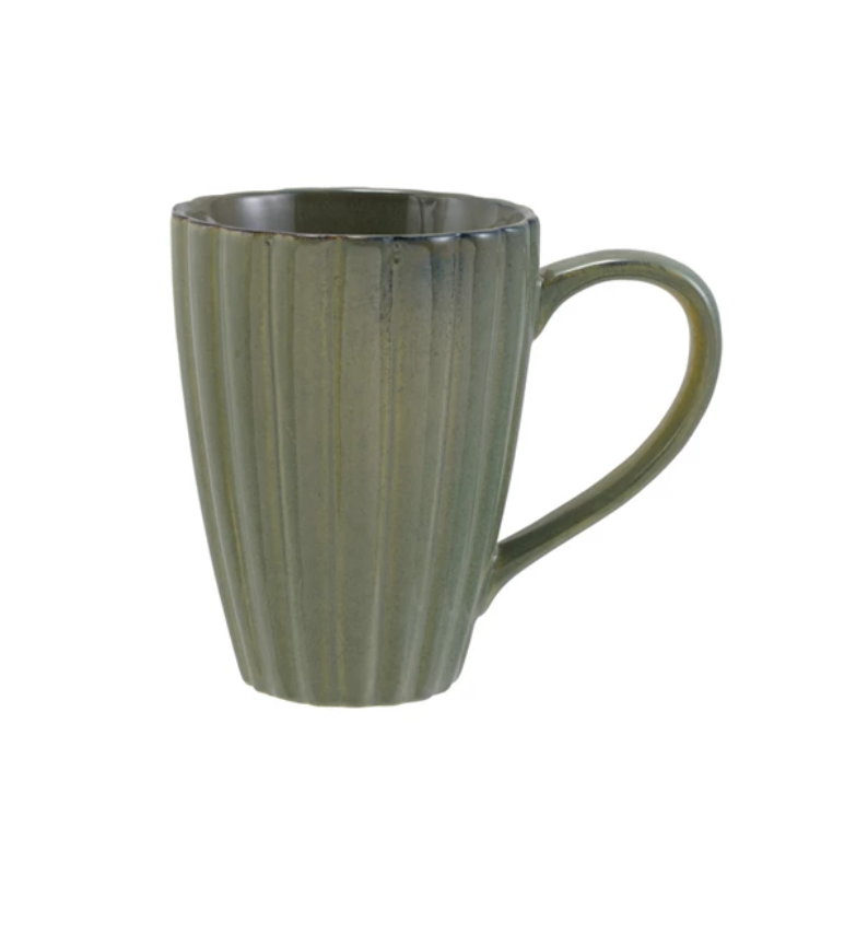 DG1079 14oz. Stoneware Fluted Mug, Sage Green
