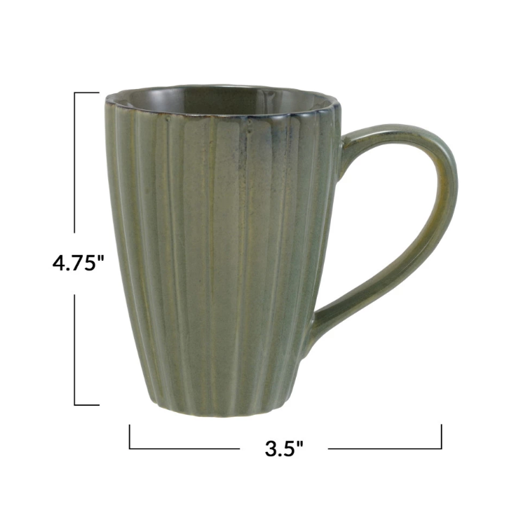 DG1079 14oz. Stoneware Fluted Mug, Sage Green