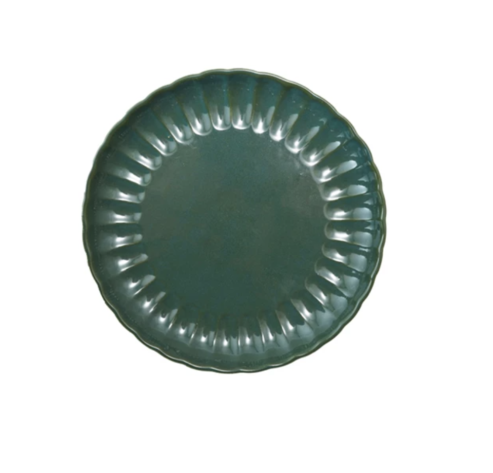 DG1123 8" Stoneware Plate, Forest Green