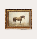 Le Cheval French Brass Inspired Gold Mould Framed Art