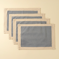 4-6568 Set of 4 Canvas Placemats Light Blue