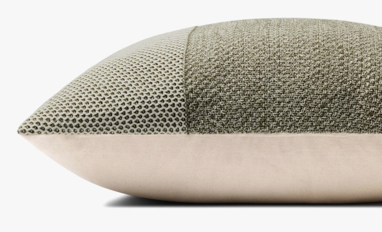 PLL0170 22x22 Ivory & Green Pillow