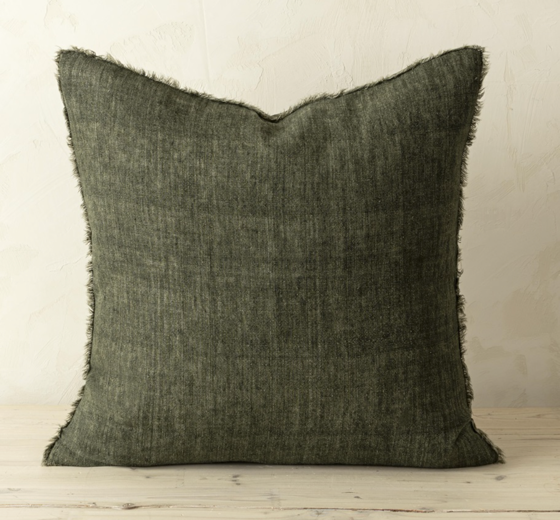 1-2665 20x20 Lina Linen Pillow Avocado