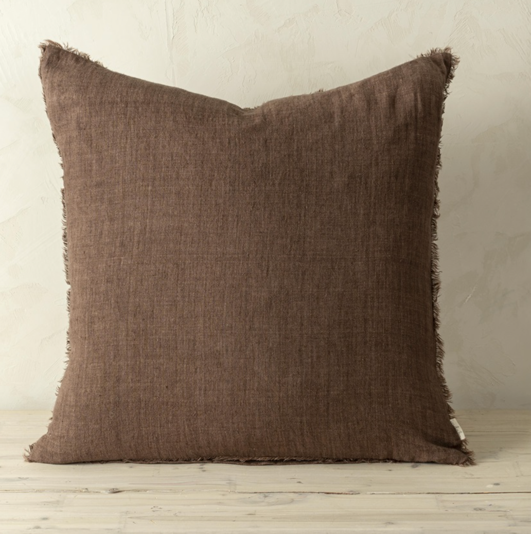1-6041 24x24 Lina Linen Pillow Mocha