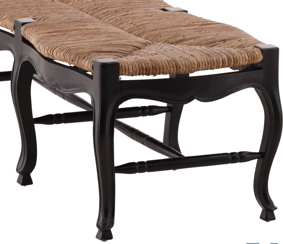 1147AB77 Black French Backless Settee