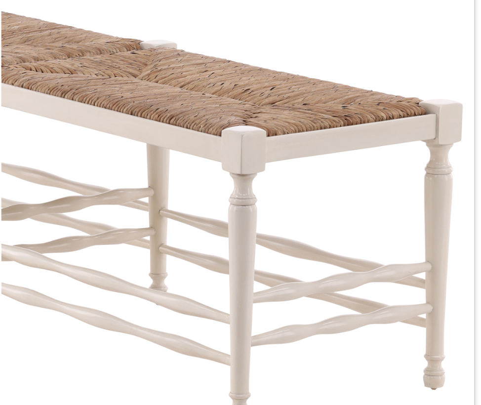 51660LT Cream Reed Bench