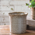 PDHP-101 6" Brown Speck Scallop Tope Vase