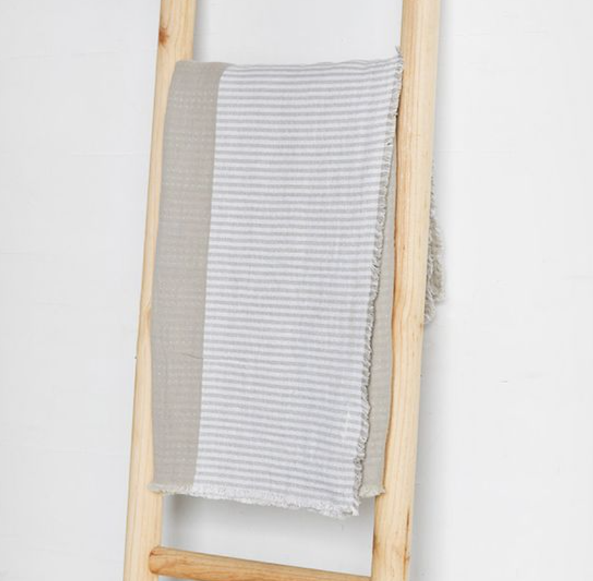 PDJCI005 Neutral & Stripe Throw