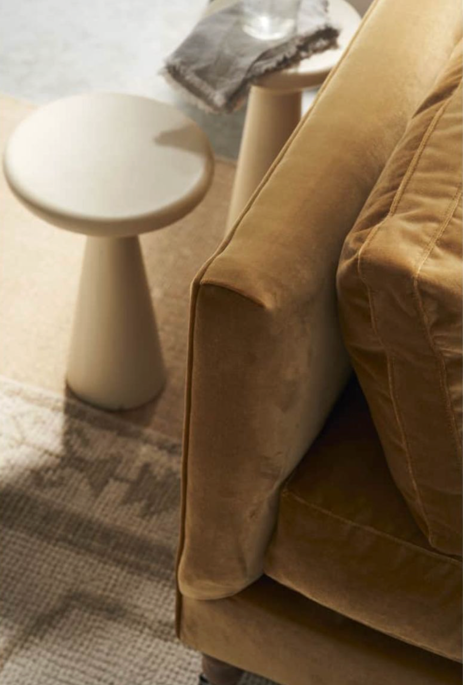 Quick Ship 90" Madeline Antique Amber Velvet Sofa