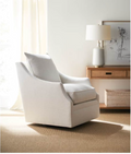 Quick Ship Kara Swivel Glide Chair in Nomad Snow