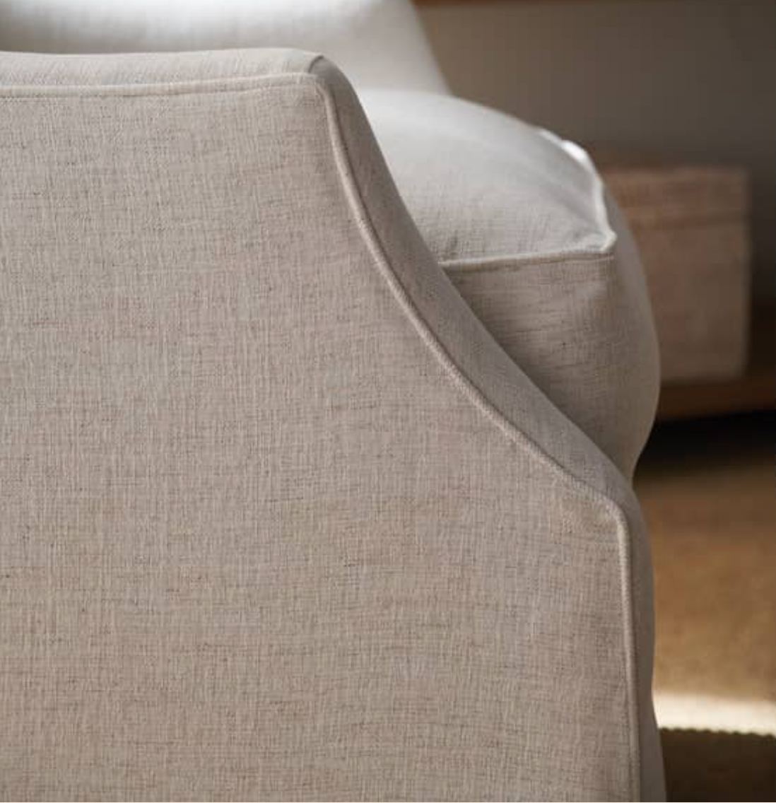 Quick Ship Kara Swivel Chair in Nomad Snow