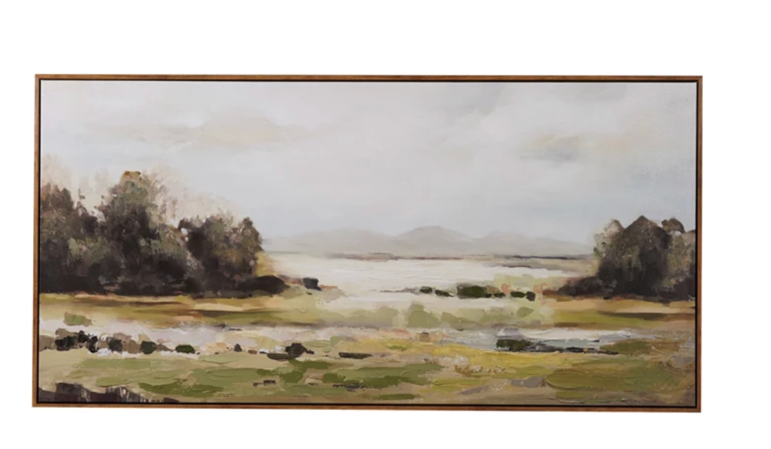 DG1859 Wood Framed Canvas Wall Décor w/ Landscape