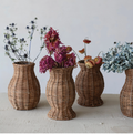 DG1647A Rattan Vase w/ Removable Glass Insert
