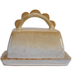 AH3706 Stonewear Butter Dish w/ Scalloped Handle