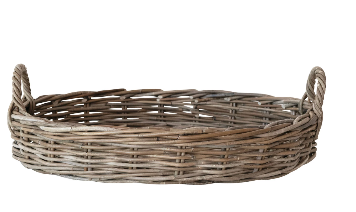 DG2167 Hand Woven Rattan Tray w/ Handles