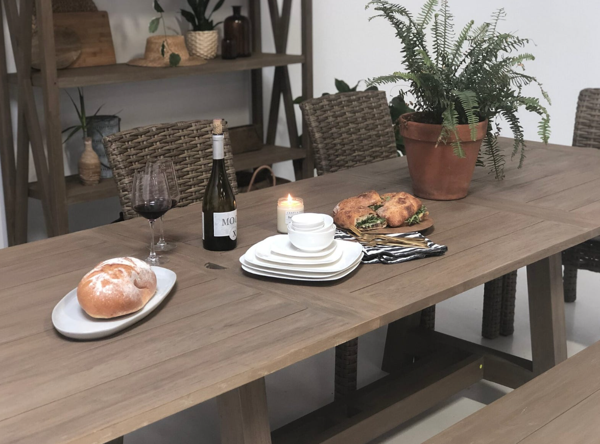 SW5501-T79-118 Coastal Teak Extension Dining Table
