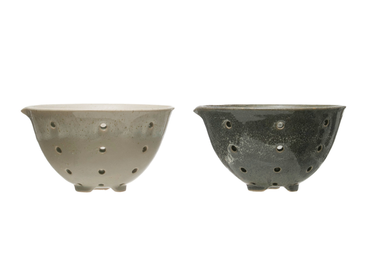 DF2683A Stoneware Berry Bowl with Glaze, 2 Colors