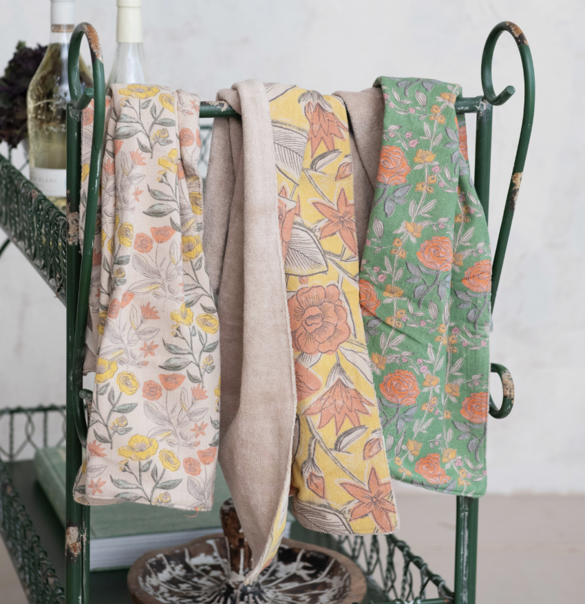 DF9402A Cotton Printed Tea Towel, 3 Styles