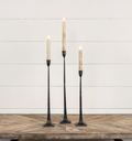 HY238141-S Small Forged Black Tapered Candle Holder