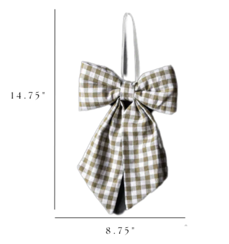 Gingham Green Fabric Bow