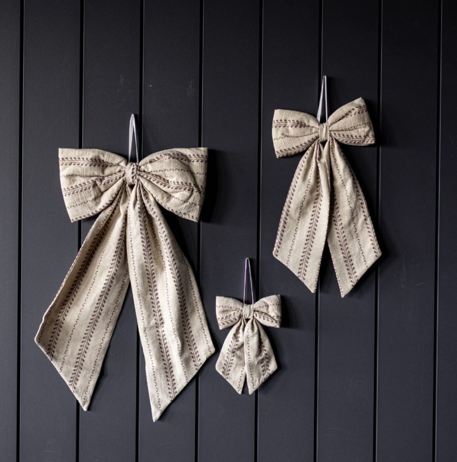 Folk Beige Stripe Bow Folk Beige