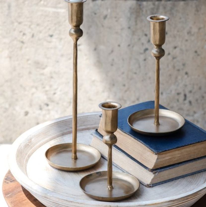 Small Gold Plate Candle Holder