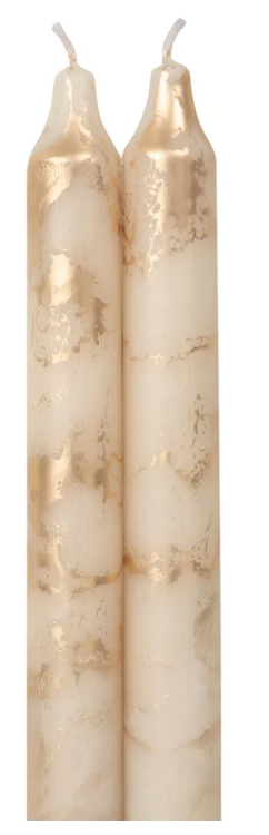 73308 12" Tapers Cream w/ Gold