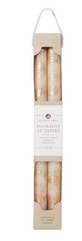 73308 12" Tapers Cream w/ Gold