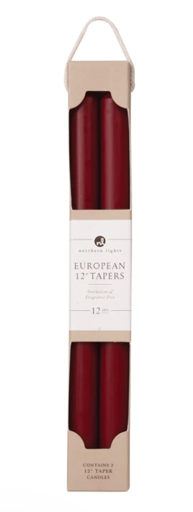 72885 12" tapers crimson
