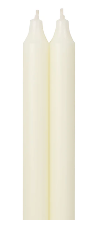 72873 12" Tapers 2pk Ivory