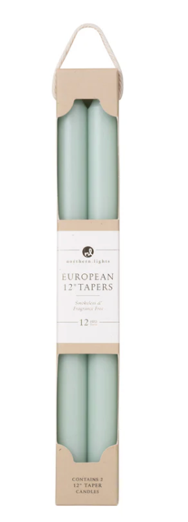 72856 12" tapers 2pk pistachio