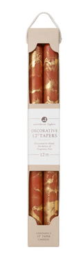 73301 12" Tapers Terra Cotta w/ Gold