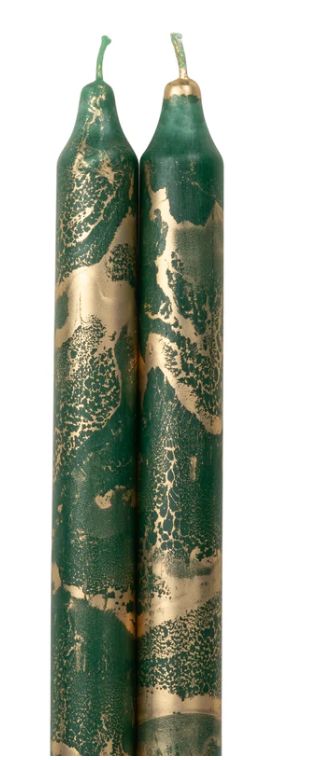 73304 12" Tapers Hunter Green w/ Gold