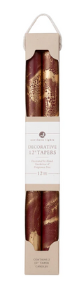 73302 12" tapers bordeaux w/ gold