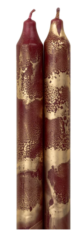 73302 12" tapers bordeaux w/ gold